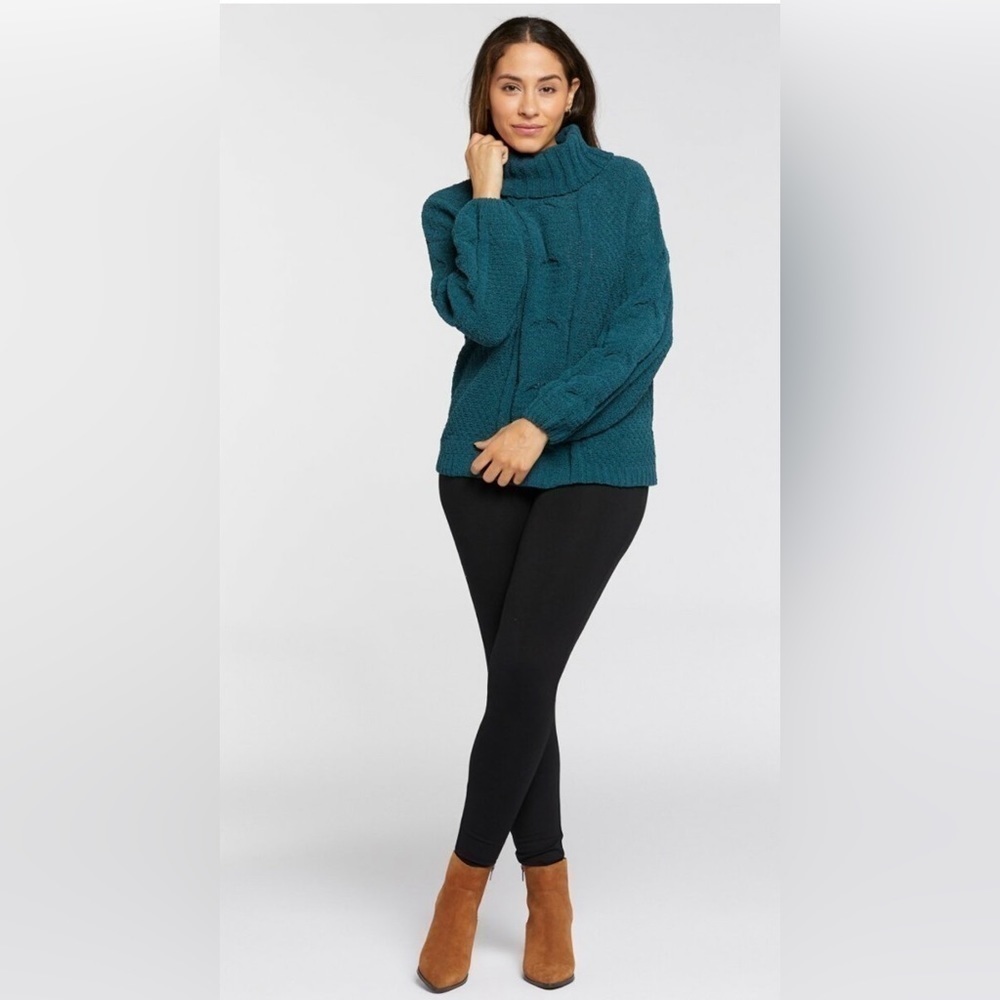 Seven7 Cable Knit Cowl Neck Long Sleeve Sweater